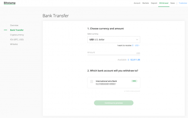 withdraw from bitstamp to bank account