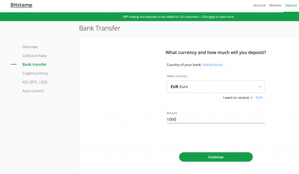 how to transfer money to bitstamp account